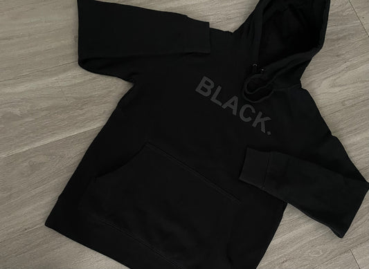 BLACK. 'BACK IN THE BLACK' HOODIE