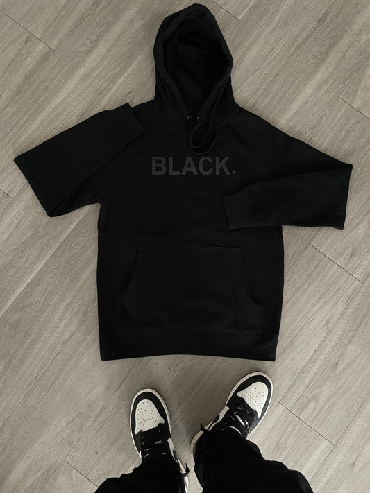 BLACK. 'BACK IN THE BLACK' HOODIE